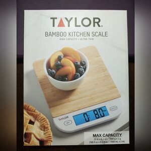NIB Taylor Digital Bamboo Kitchen Scale